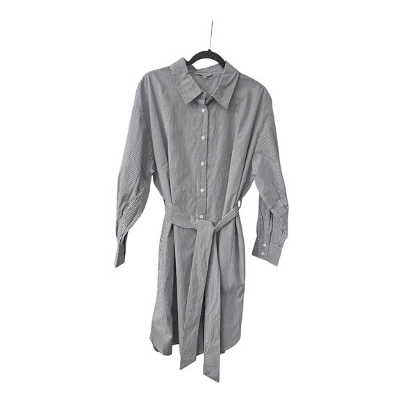 Ophelia Roe Dresses & Skirts - Ophelia Roe NWT Shirt Dress XL Striped Button-Up Balloon Sleeves Cotton Belt